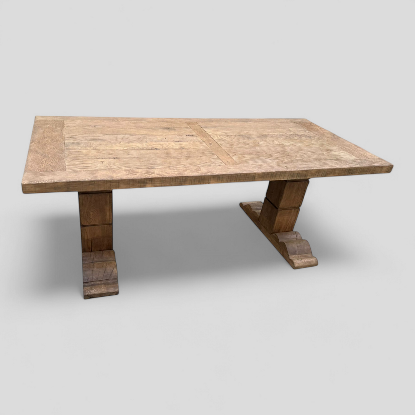 Roma Ayak Rustik Masif Meşe Masa
