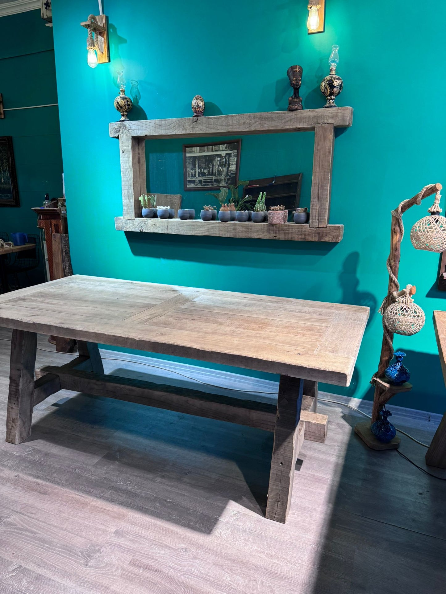 Rustik Masif Meşe Yemek Masası