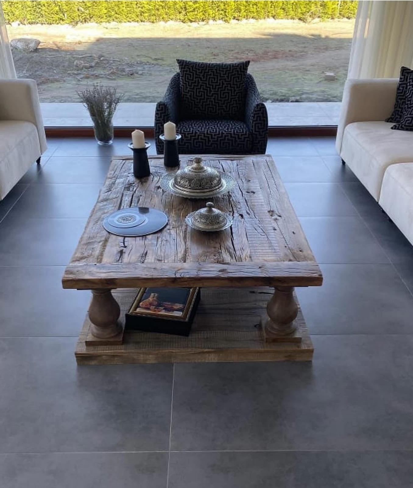 MOĞOL Antik Ahşap Sehpa